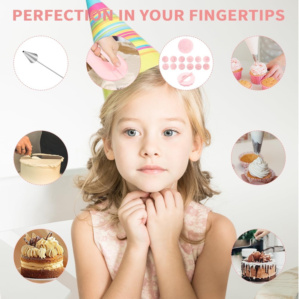 Cake Decorating Supplies Kit, Cake Turntable for Decorating, 64 Icing Ping Ti...