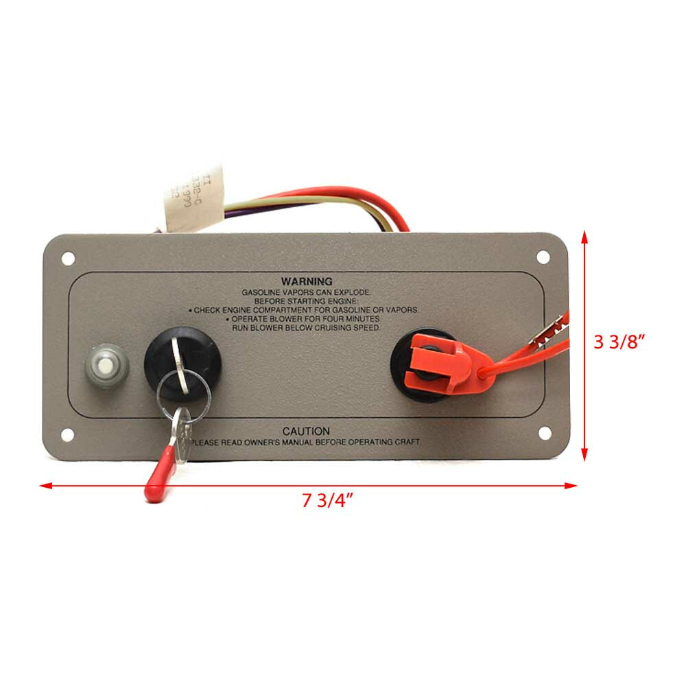 Crownline Boat Ignition Switch Panel 241-03695-P | 3-Position Gray