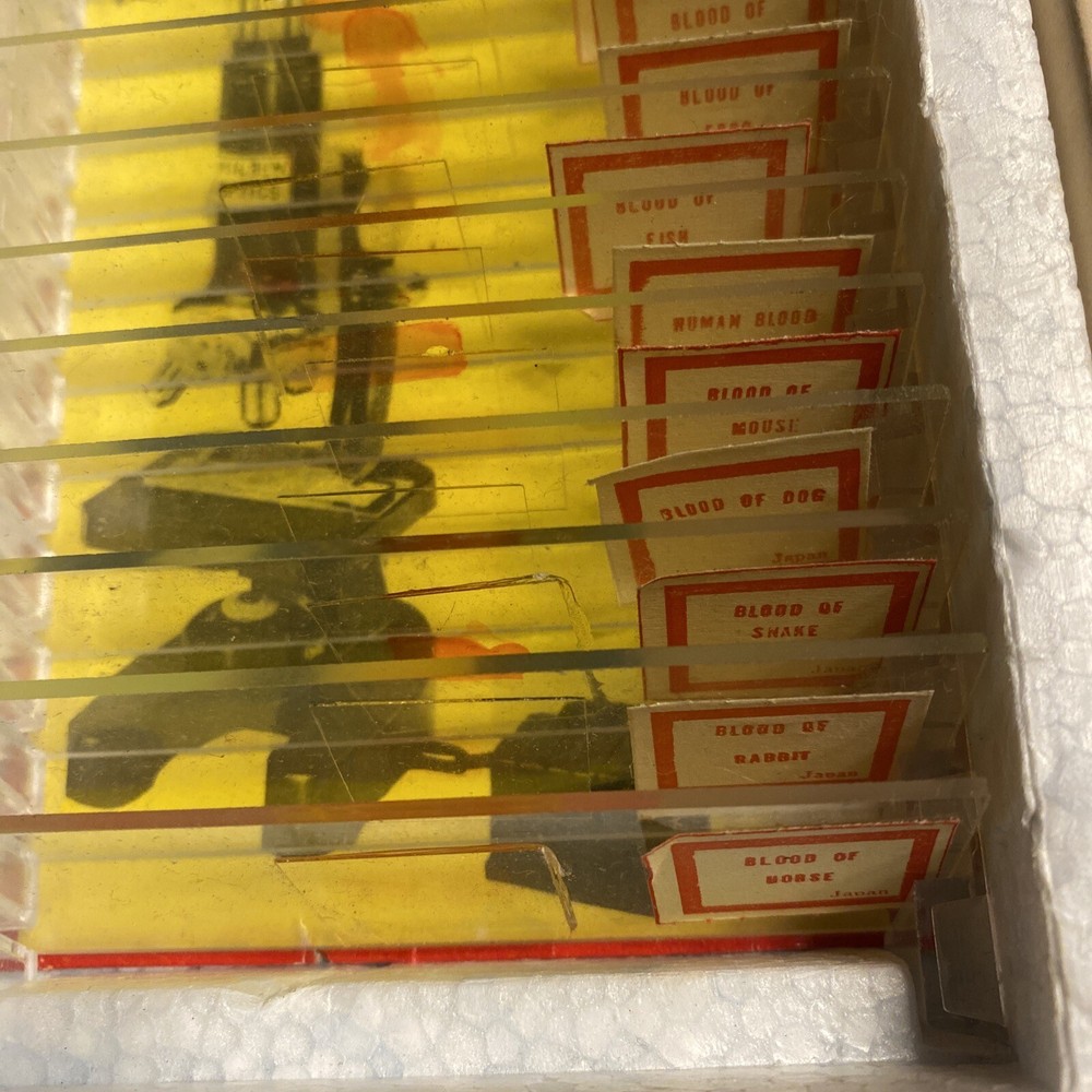 Milben Microscope 22/24 Prepared Slides Bacteria & Blood ***Missing 2 Slides***