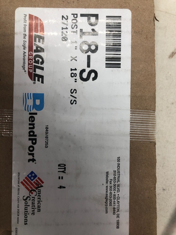 Eagle P18-S Post 1”x18” S/S x 4