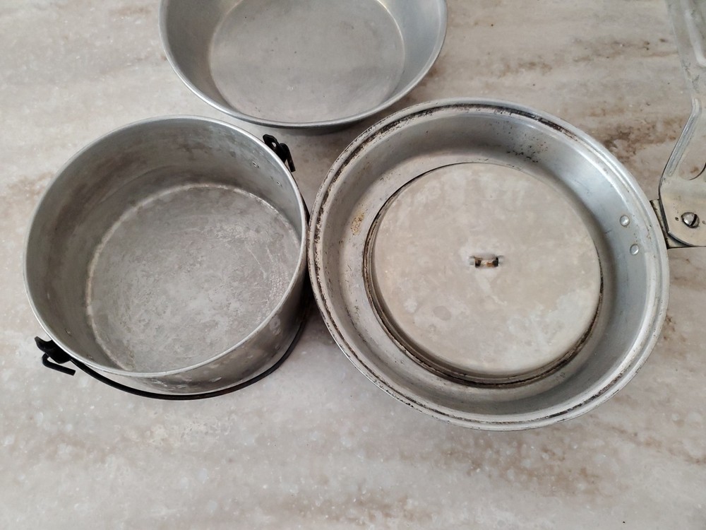 Vintage Aluminum Scouting Camping Mess Kit Excellent Condition