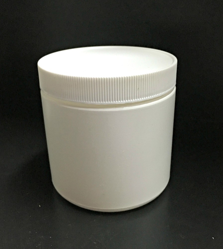 Small White Plastic Canister/Container with Lid