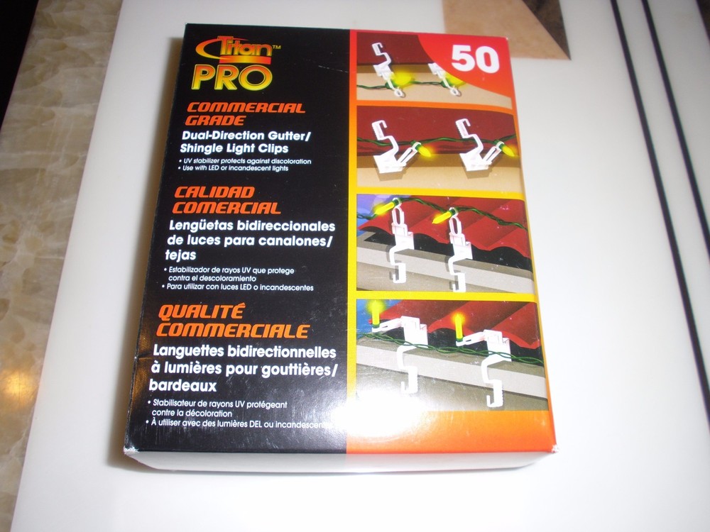 50 Counts Titan Pro Commercial Grade Dual-Direction Gutter / Shingle Light Clips