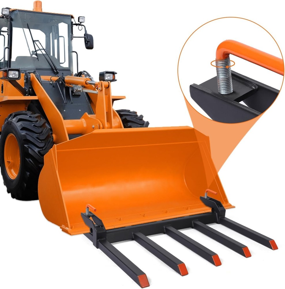 42-Inch Clamp-On Pallet Fork for Tractor/Loader, 2500 lb Capacity,Rust Resistant