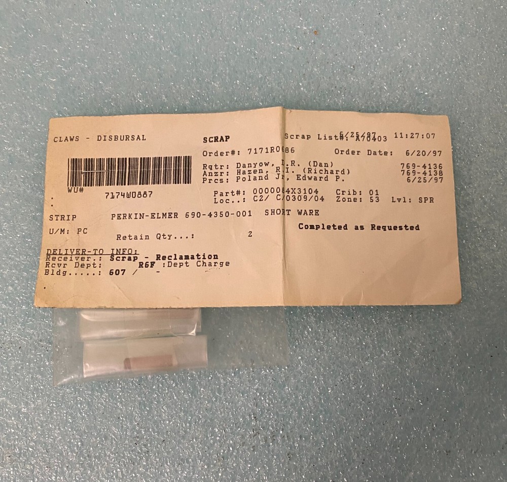 2ea Perkin Elmer 690-4350 Short Ware