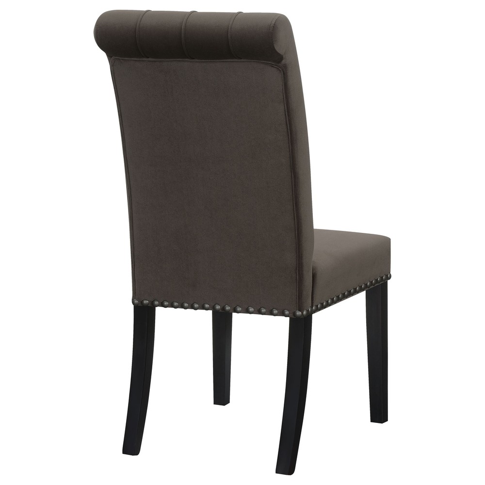 Brown and Rustic Espresso Tufted Side Chairs