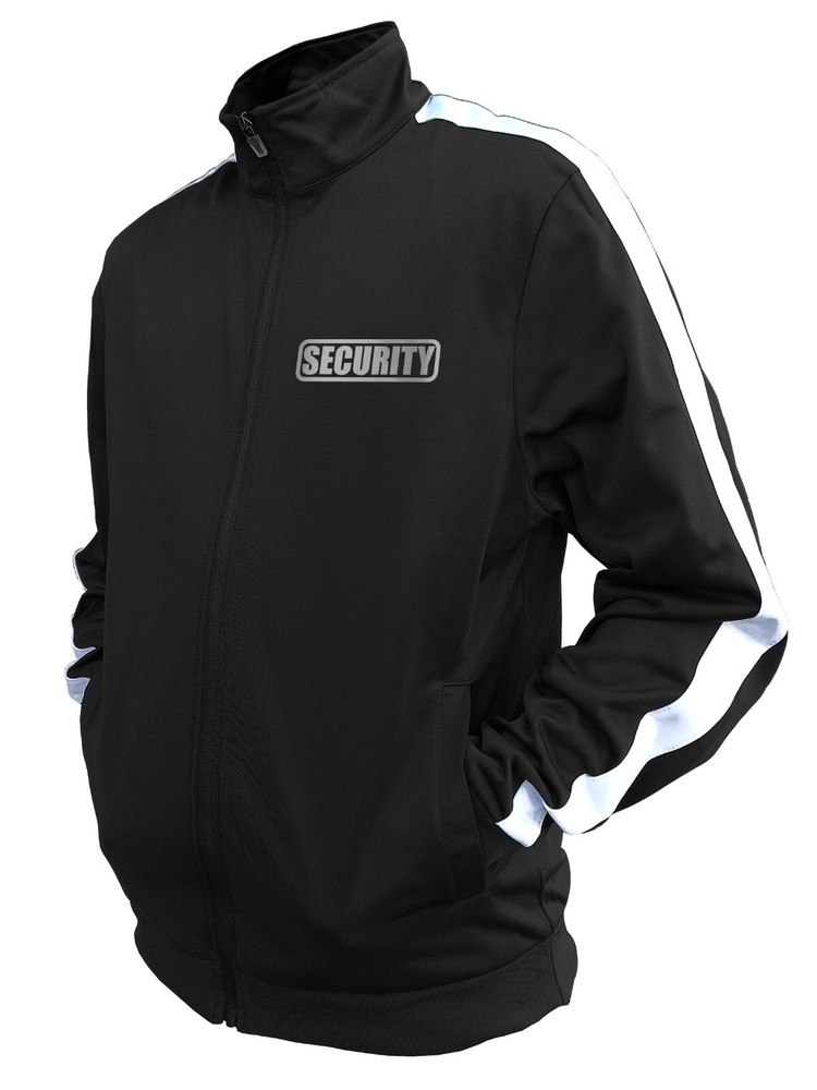 Security Track Jacket with Reflective Decorations Front and Back