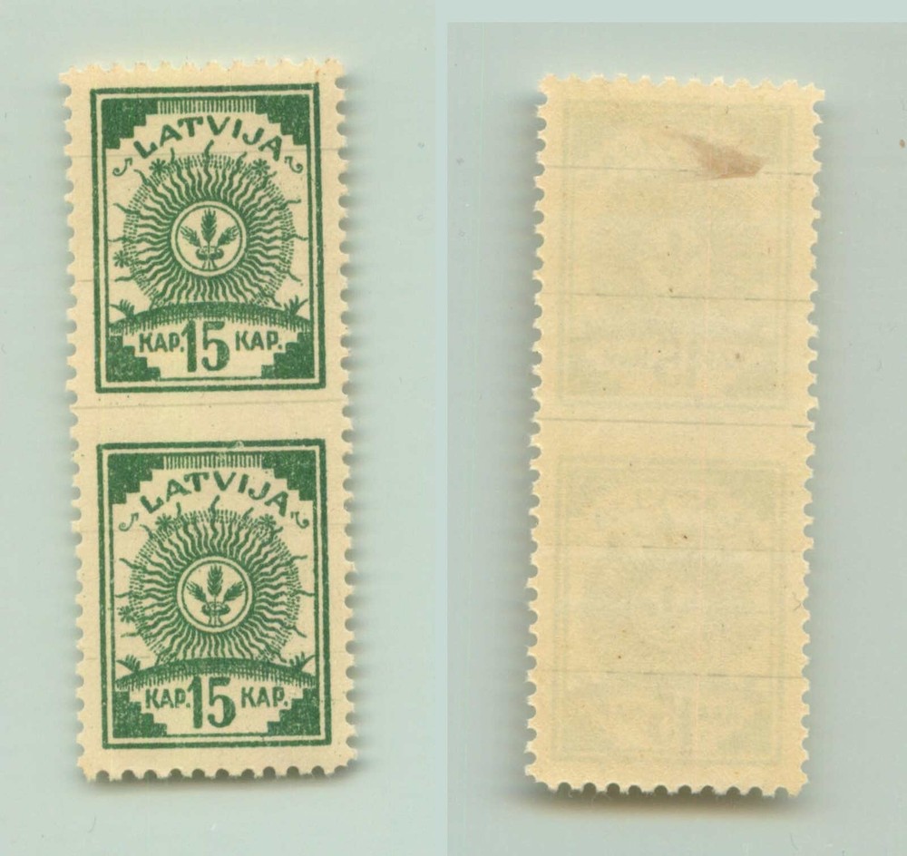 Latvia 1919 SC 8 mint missing perf, pair. rtc2231