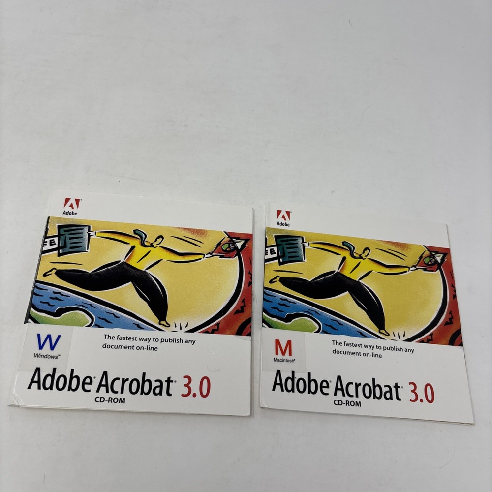 Adobe Acrobat 3.0 for Mac & PC Full Version CDs and sleeve vintage software