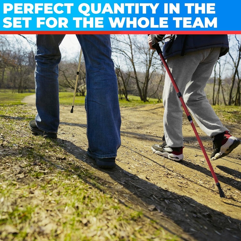 Black Rubber Tips for Walking Poles, Designed for Maximum Grip and Stability