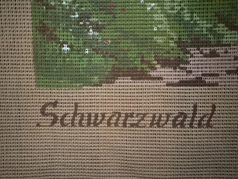 Vintage Germany Needlepoint Canvas "Schwarzwald", Rare