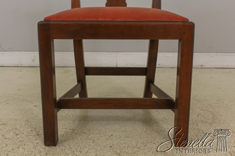 58251: Pair Benchmade Hand Crafted Cherry Chippendale Side Chairs