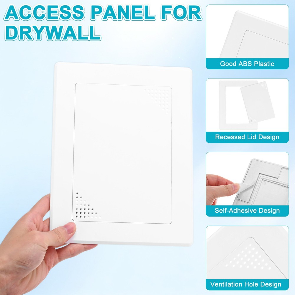 2-Pack Access Panel for Drywall, 7x5" Plastic [White, Vented Rectangle]
