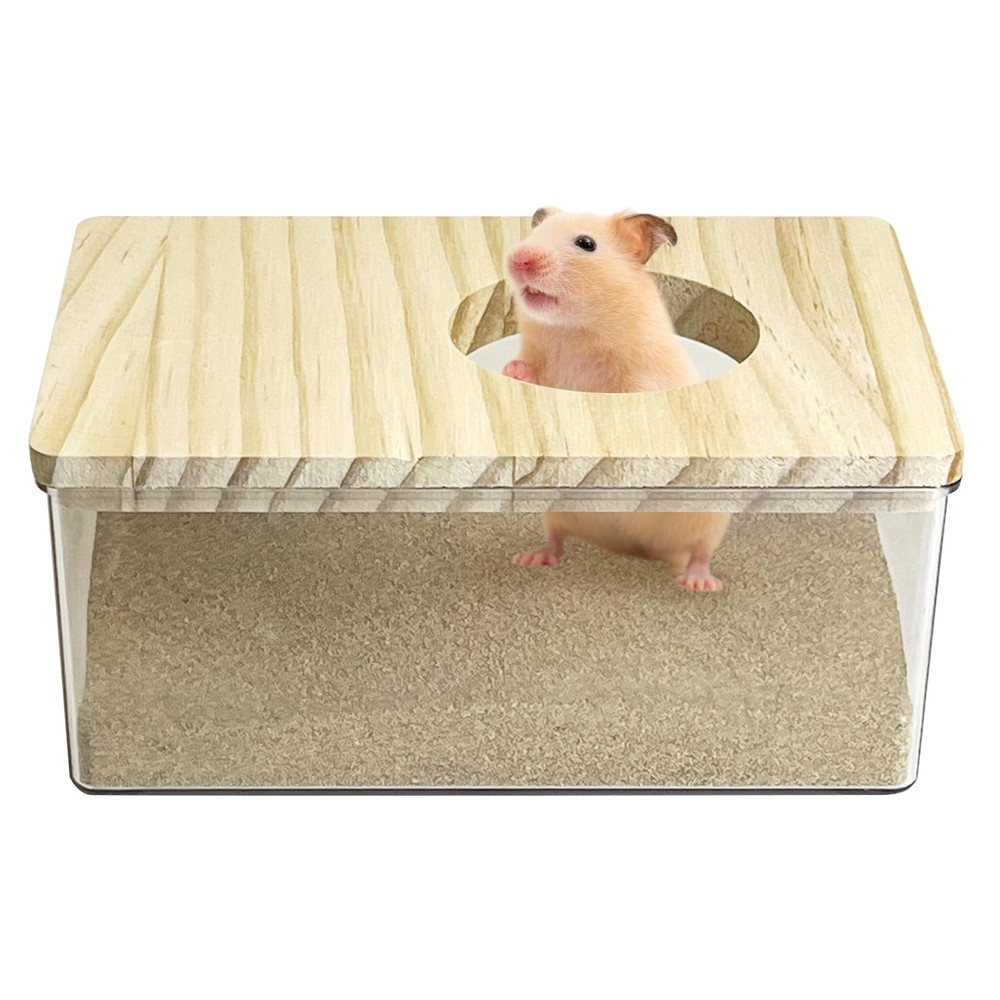 Hamster Sand Bath Box Transparent Gerbil Bathroom & Digging Box Acrylic Small...