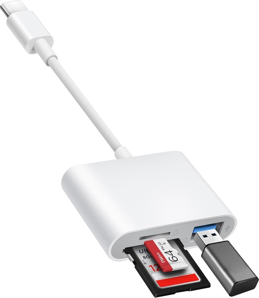 BnmxTek SD Card Adapter with SD MicroSD USB 3 Ports, USBC Memory Card Reader