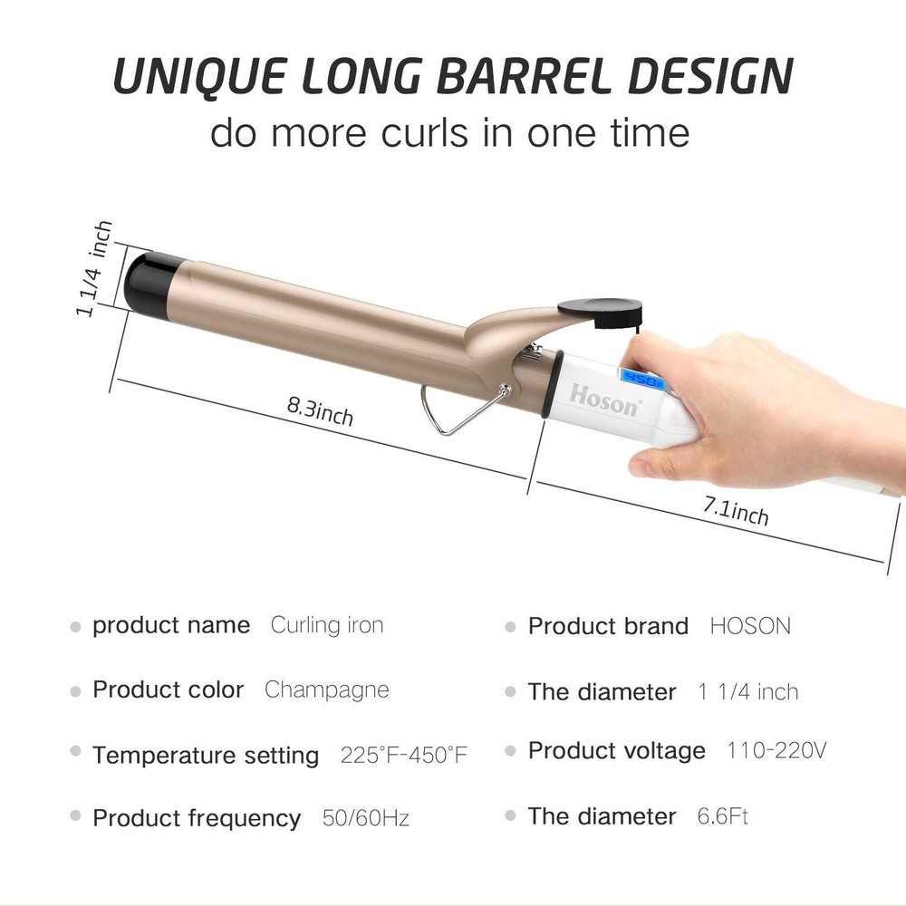 Intelligent Temperature Control Curling Iron 1.25 Inch