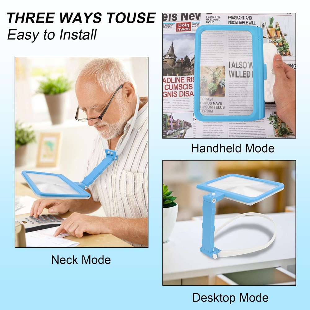 Illuminated Magnifying Glass 5X Magnifier with 3 Dimmable Light Modes - Hands...