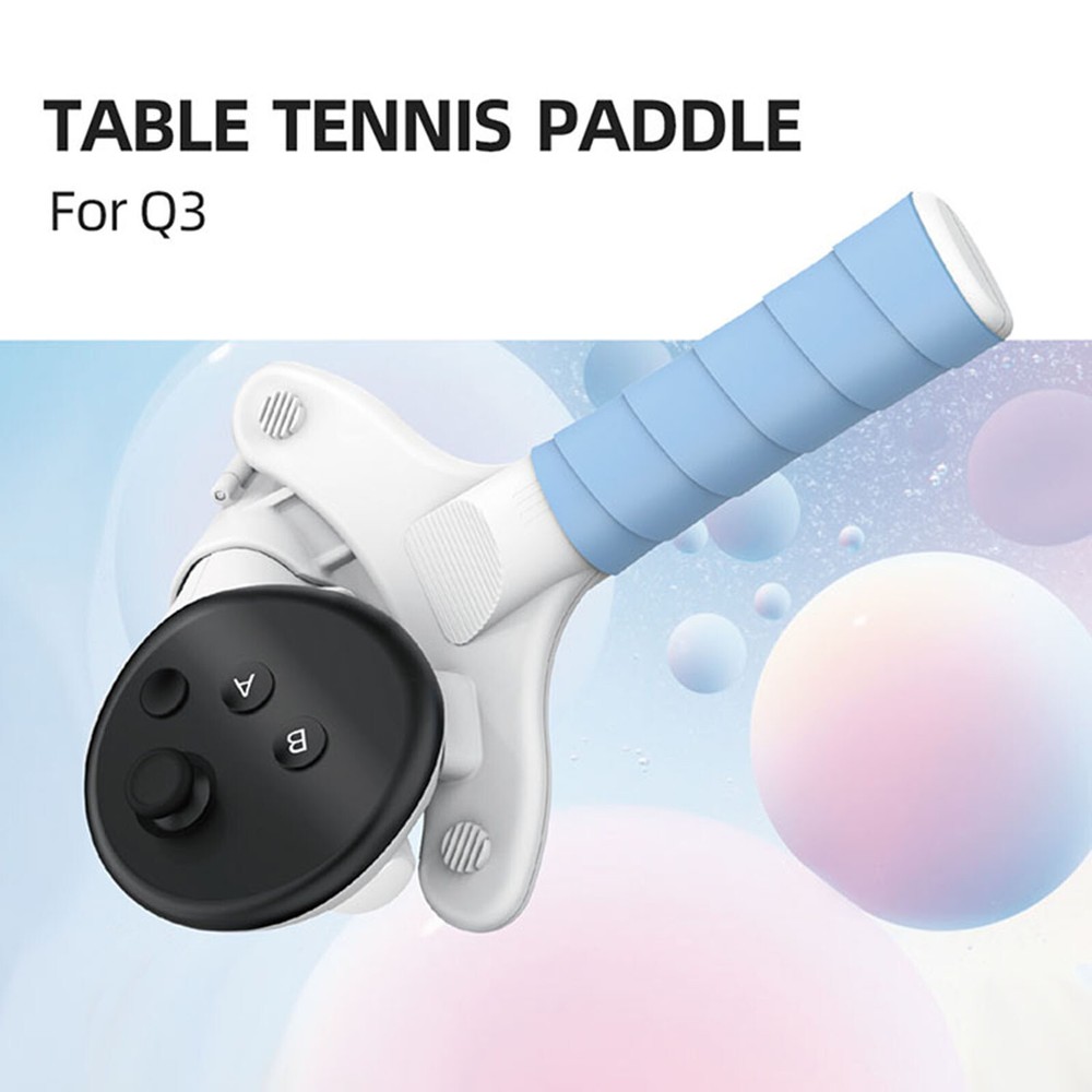 White Table Tennis Paddle Grip Handle Accessories for Quest 3 VR Game Controller