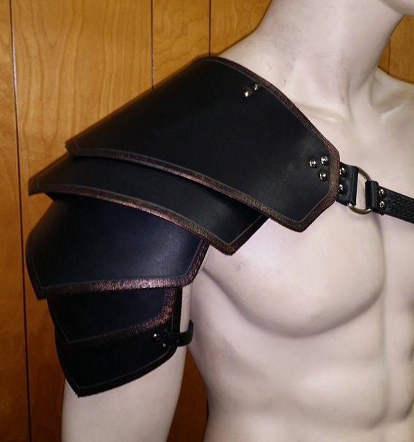 LEATHER ARMOR SENTINEL 2 SHOULDER LARP COSPLAY