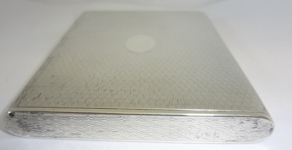 c.1900 Vienna Austria 900 Silver Engine Turned Pattern Cigarette Case