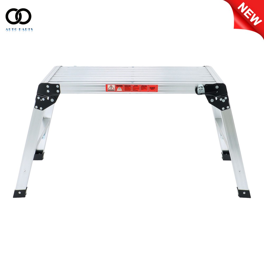 Work Platform Aluminum Step Ladder Foldable 330 Lbs Capacity Heavy Duty