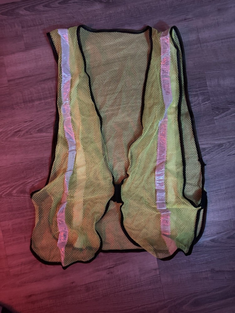 High Visibility Safety Vest Yellow White Mesh S/M Reflective Work