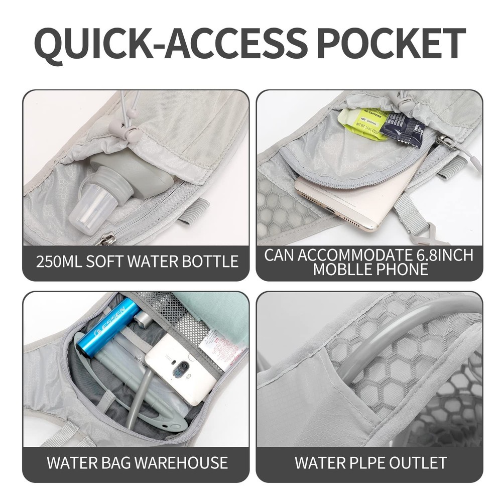 Hydration Pack Backpack, Lightweight Water Backpack with 2L Leakproof Hydrati...