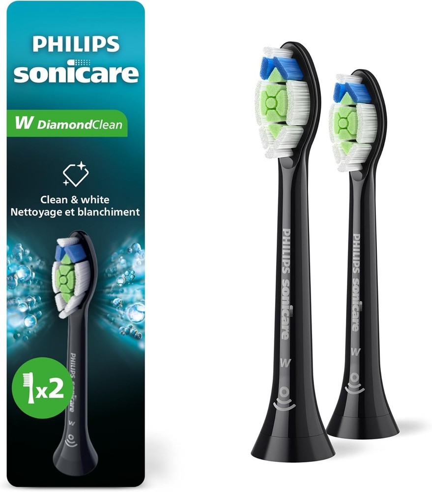 DiamondClean Toothbrush Heads, Black, 2 Pack