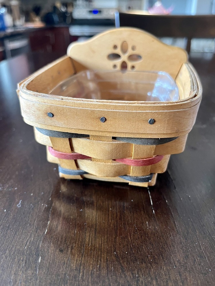 Longaberger 1998 Cracker Basket With Wood crafted Divider