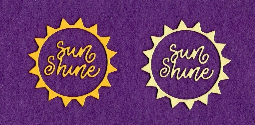 SUNSHINE  # 2 die cuts scrapbook cards