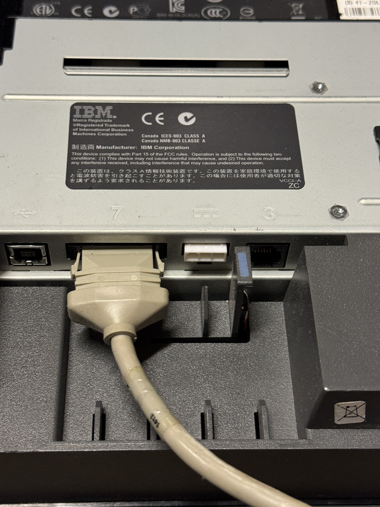 IBM SureMark 4610 Thermal Receipt Printer 4610-2CR with connection cable