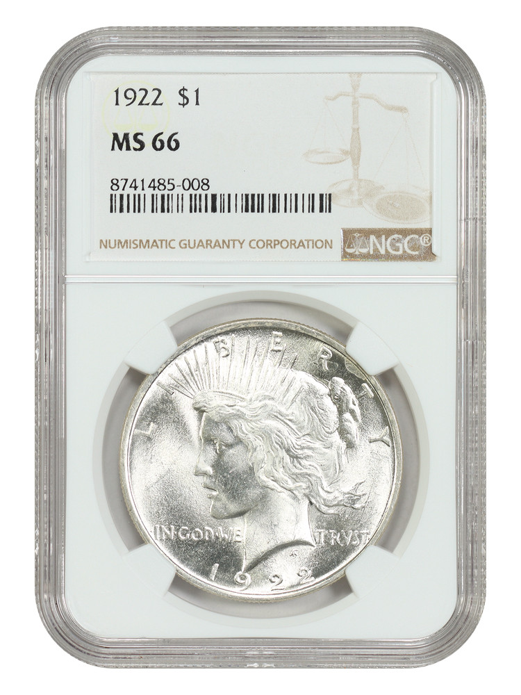 1922 $1 NGC MS66 - Peace Dollar