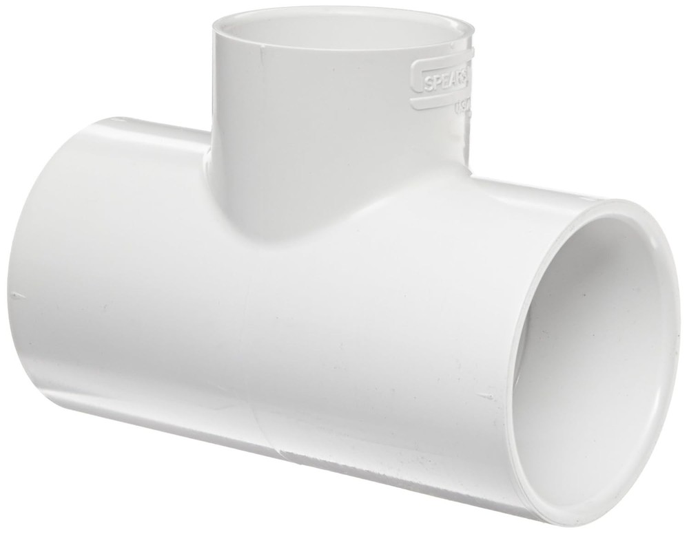 Spears 401-060 PVC Tee Fitting 6" Socket – Schedule 40 White Pipe Connector