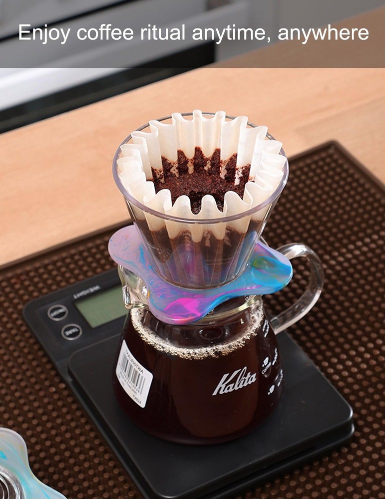 Pour Over Coffee Dripper, 185 Size Clear Resin Filter Cup with Cup...