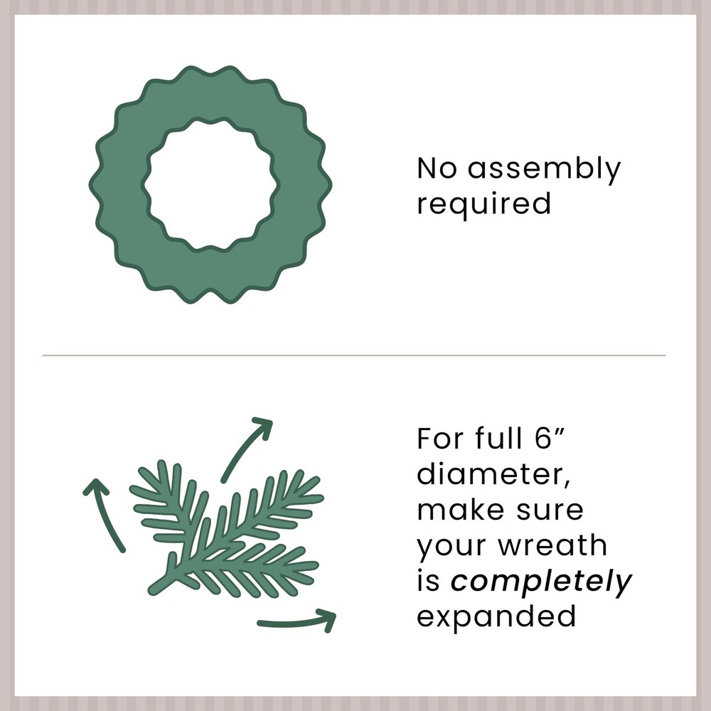Deluxe Windsor Mini Pine Artificial Christmas Wreath - 6" - Unlit Green