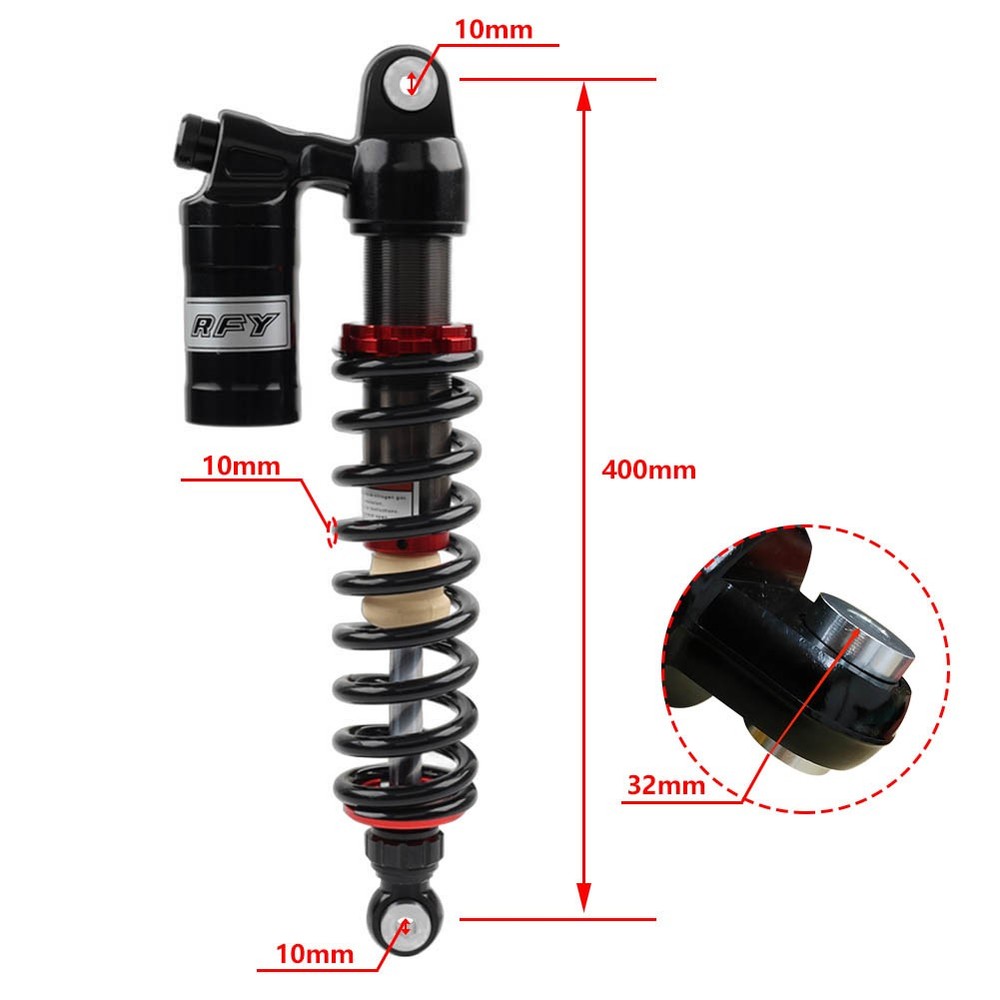 10MM Spring 400MM Motorcycle Adjustable Shock Absorber For ATV UTV