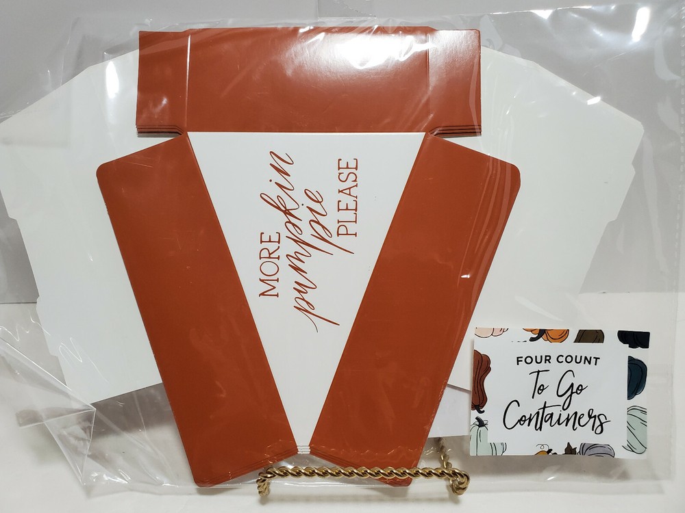 Holiday Pie "To Go" Container Boxes. 4-pkg of 4 each