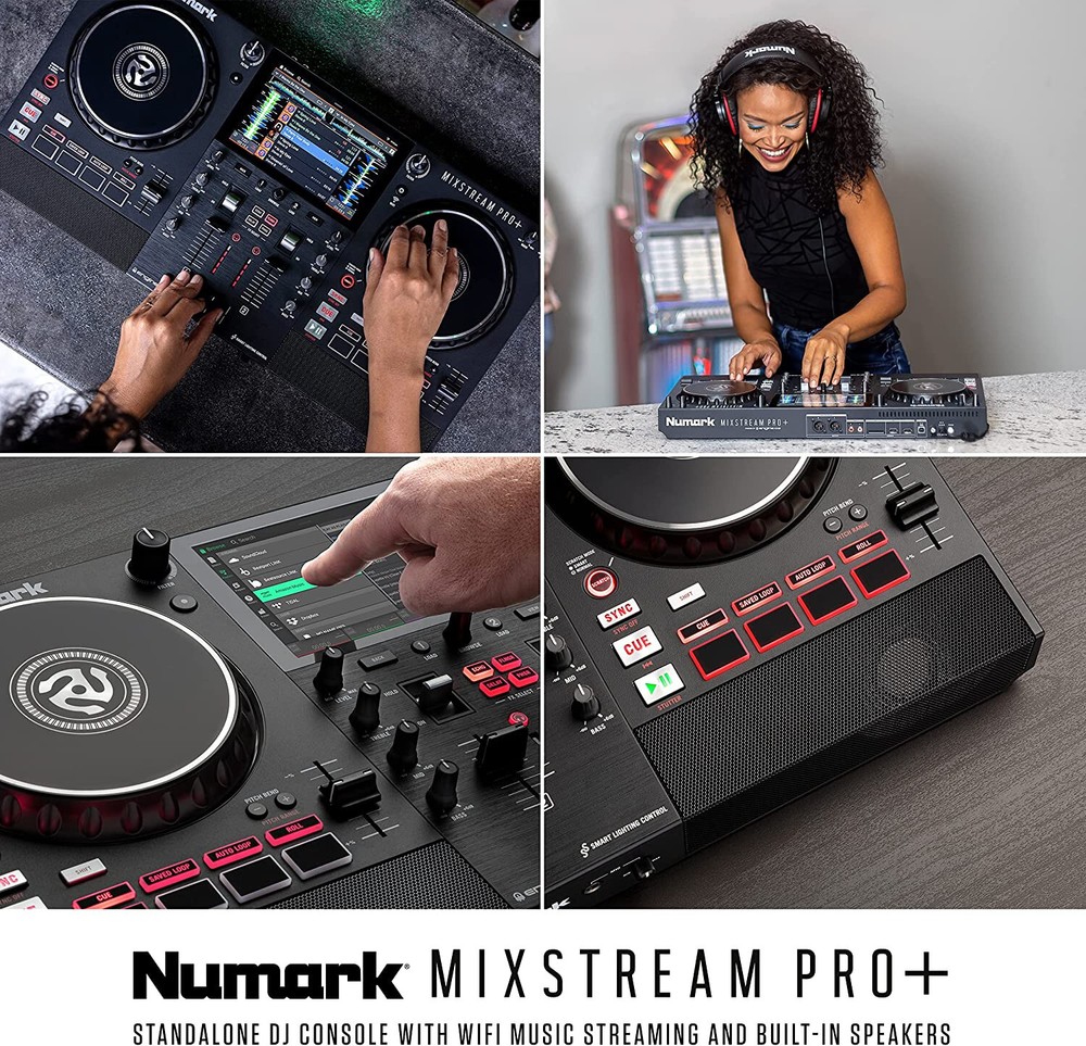 Numark Mixstream Pro+ Standalone DJ Controller Amazon Music, Serato & Virtual DJ