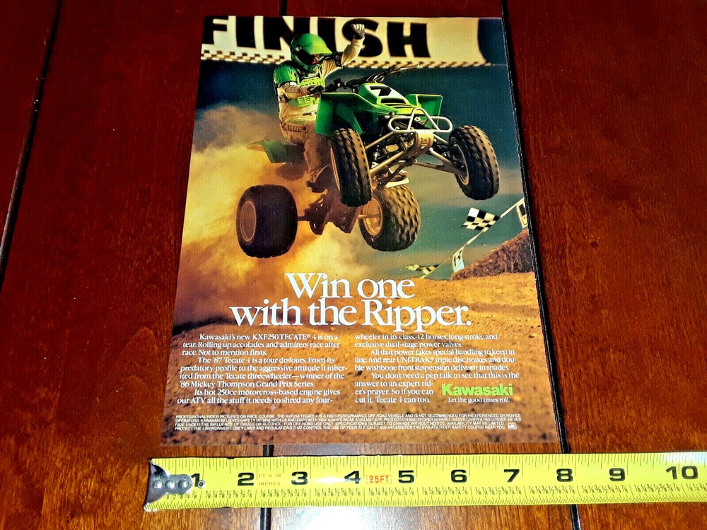 KAWASAKI TECATE KXF 250 ORGINAL 1987 AD