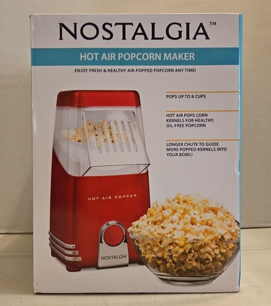 Nostalgia Hot Air Popcorn Maker HAP8RD - New & Sealed
