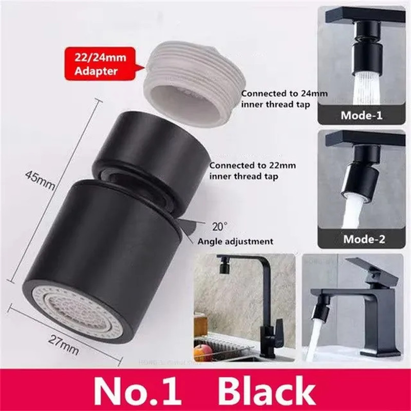 New 2 Mode Kitchen Faucet Spray Head Filter Adjustable 360° Rotary Splashback Ta