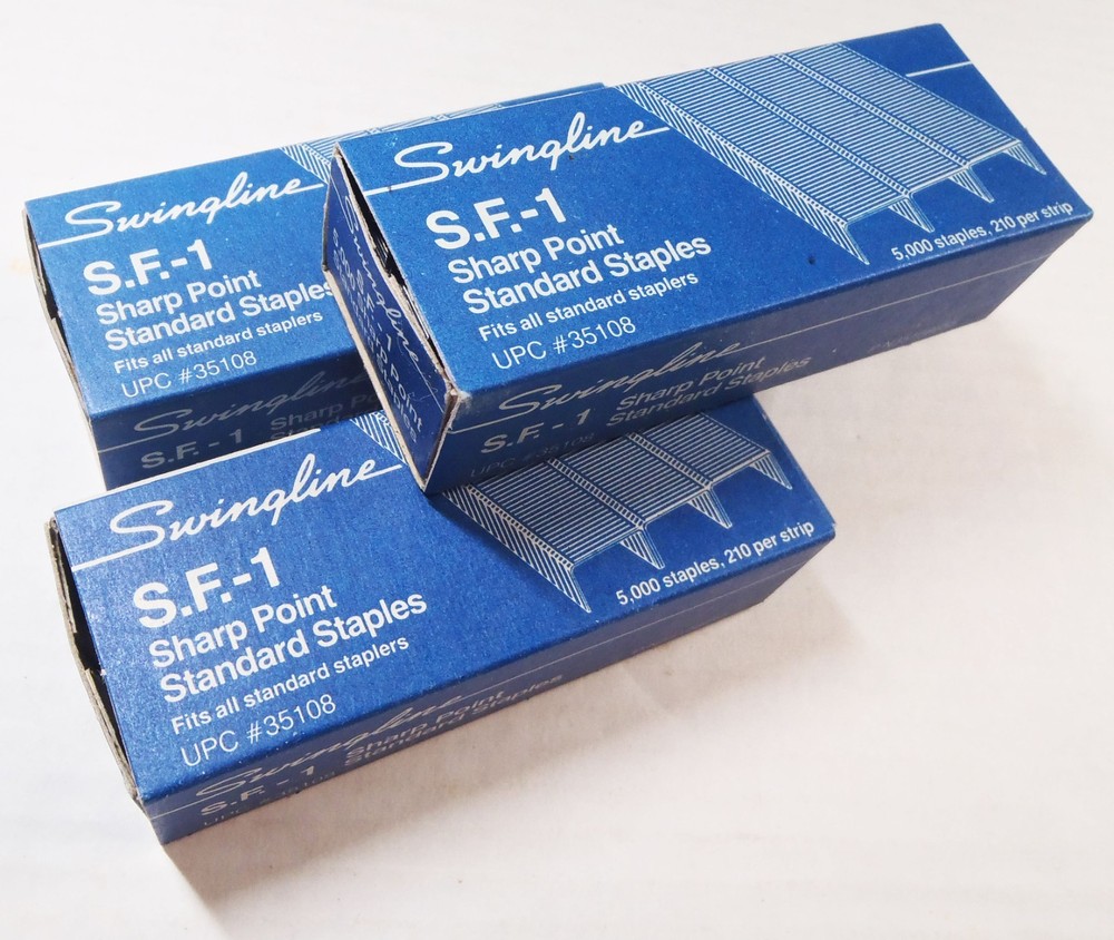 3-Boxes VTG Swingline SF-1 Sharp Point Standard Staples # 35108 NEW