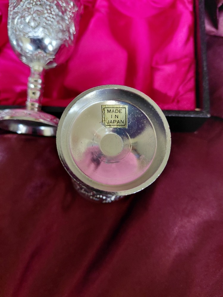 Japanese Silver Plated Goblets (4)