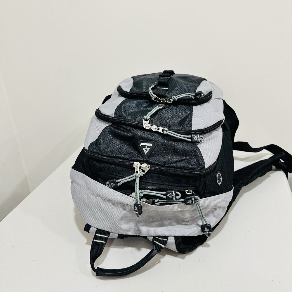 Vintage GreatLand Black Grey Camping Hiking Backpack Outdoors EUC