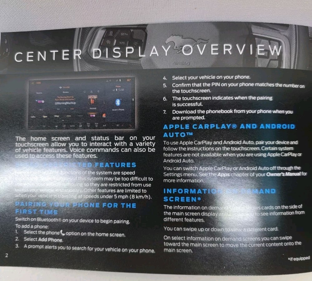 2024 FORD MUSTANG SUPPLEMENTAL OWNER GUIDE & CASE INCLUDE (SEALLED)