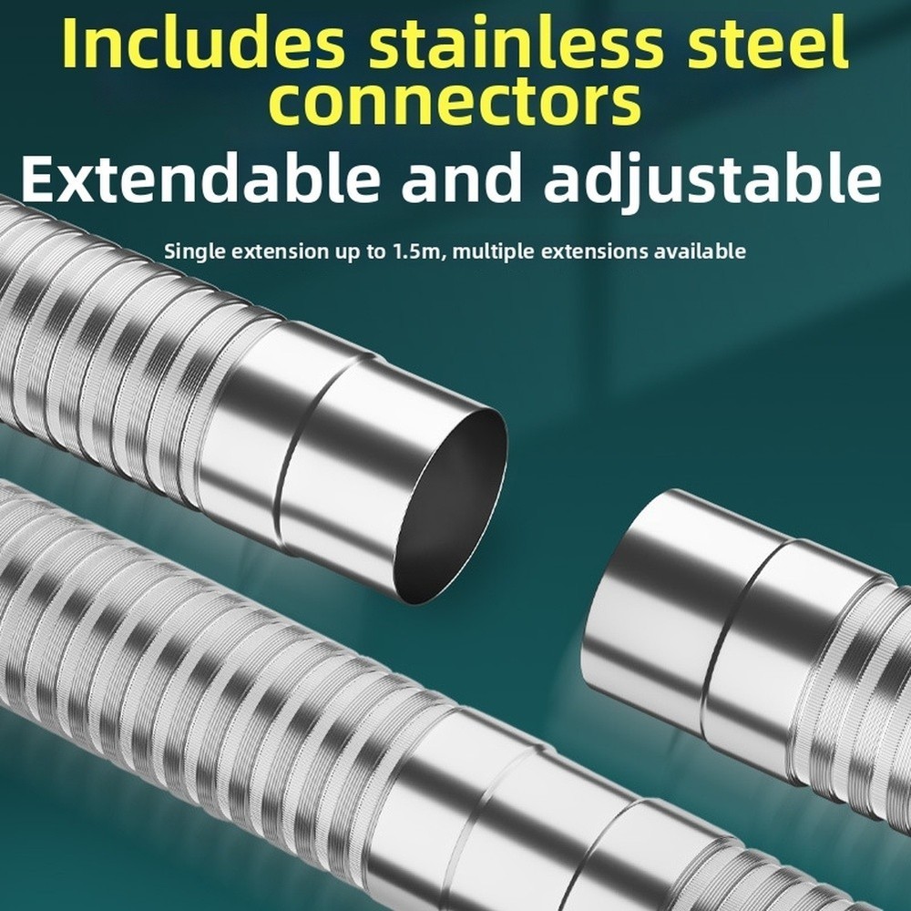 Flexible Stainless Steel Smoke Exhaust Pipe for Gas Water Heater 5CM 1M-2M
