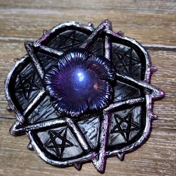 Black blue Silver crystal sphere stand