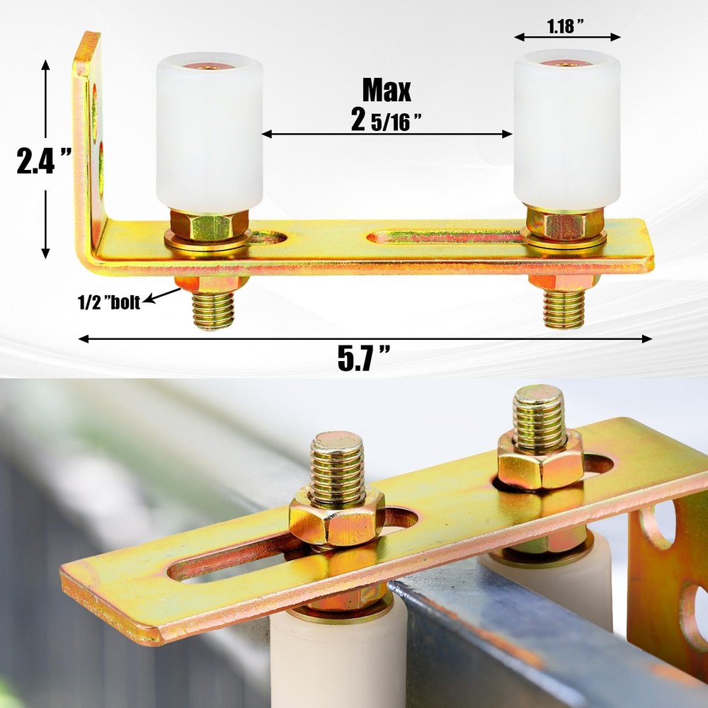 MorningRo 4 Pack Slide Gate Guide Roller Adjustable Dual Nylon Multicolor