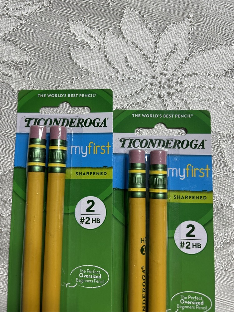 My First Ticonderoga #2 Large Oversized Pencils Total 4 Sharpened 2 Pack