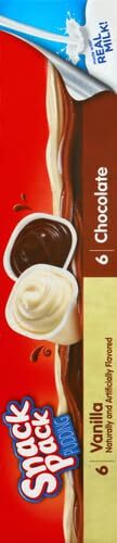 Snack Pack Chocolate and Vanilla Flavored Pudding Cups Family Pack, 12 Count ...